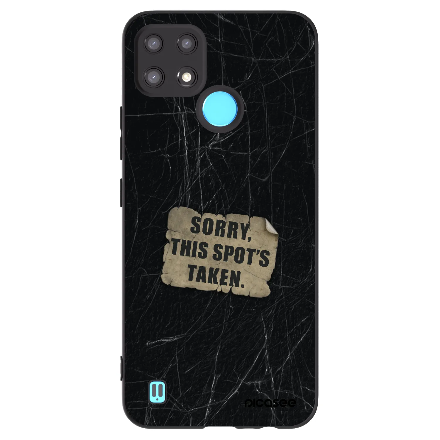 Picasee silikonowe czarne etui na Realme C21 - SORRY