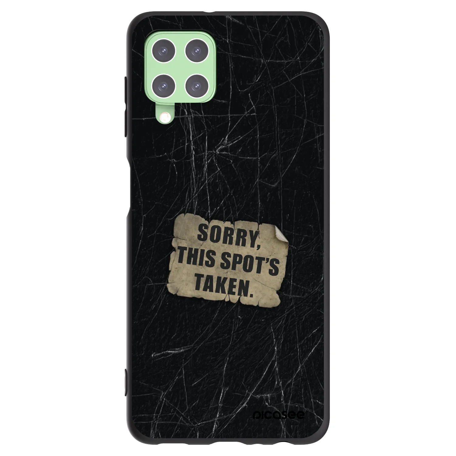 Picasee silikonowe czarne etui na Samsung Galaxy A22 A225F 4G - SORRY