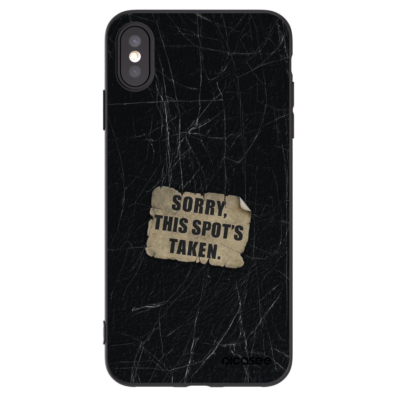 Picasee silikonowe czarne etui na Apple iPhone XS Max - SORRY