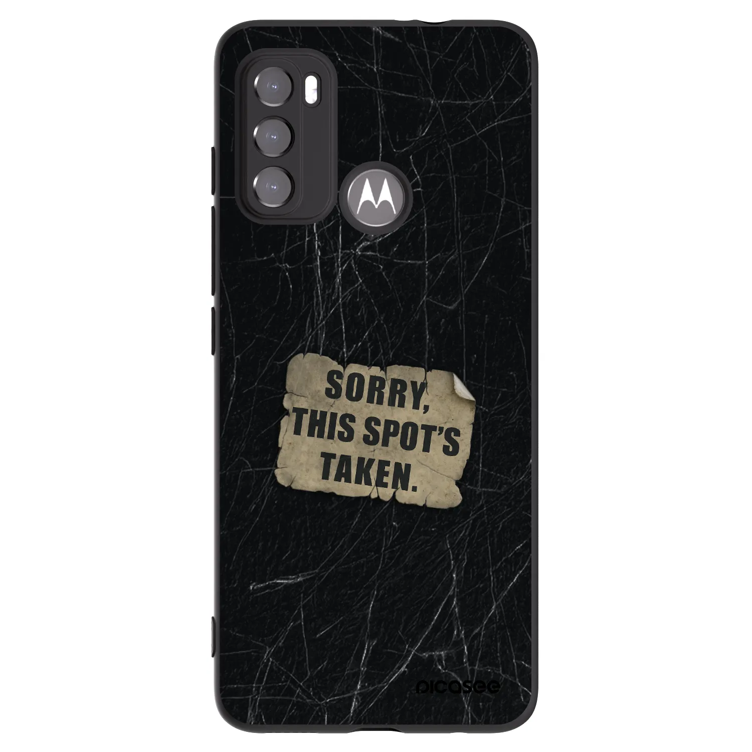 Picasee silikonowe czarne etui na Motorola Moto G60 - SORRY