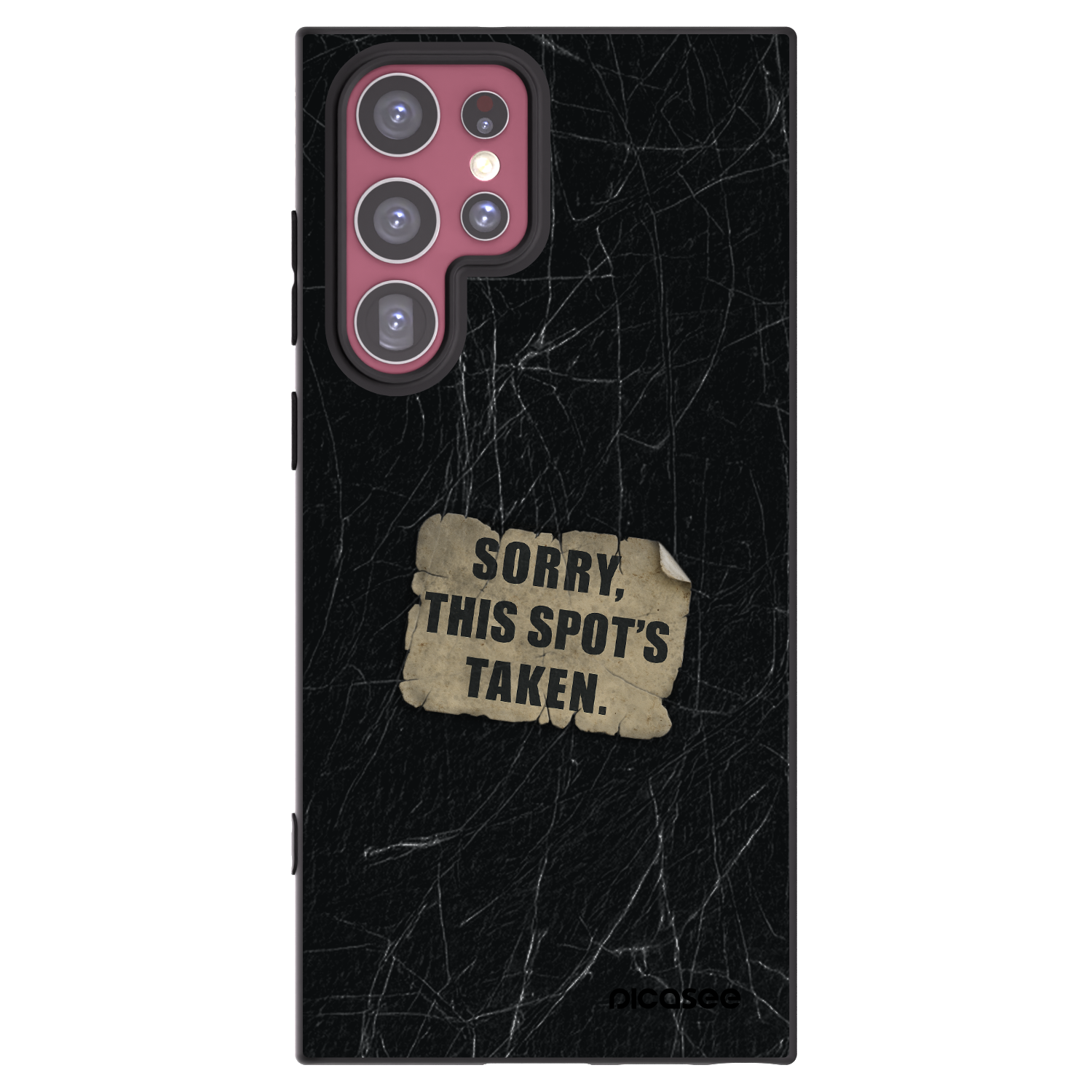 Picasee silikonowe czarne etui na Samsung Galaxy S22 Ultra 5G - SORRY
