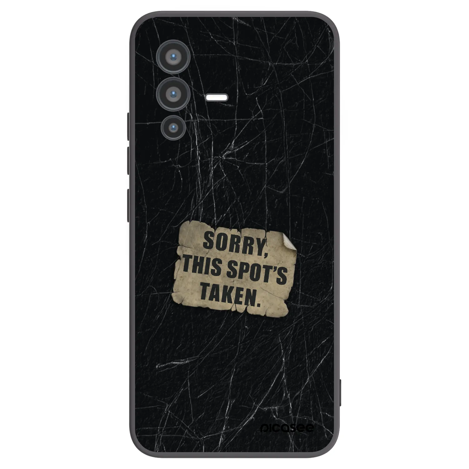 Picasee silikonowe czarne etui na Vivo V23 5G - SORRY