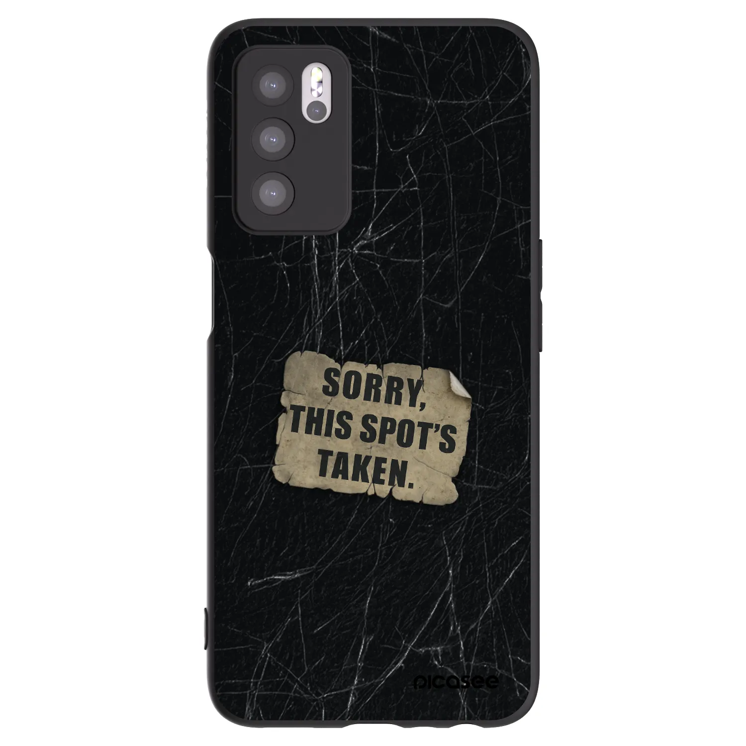 Picasee silikonowe czarne etui na OPPO A16s - SORRY