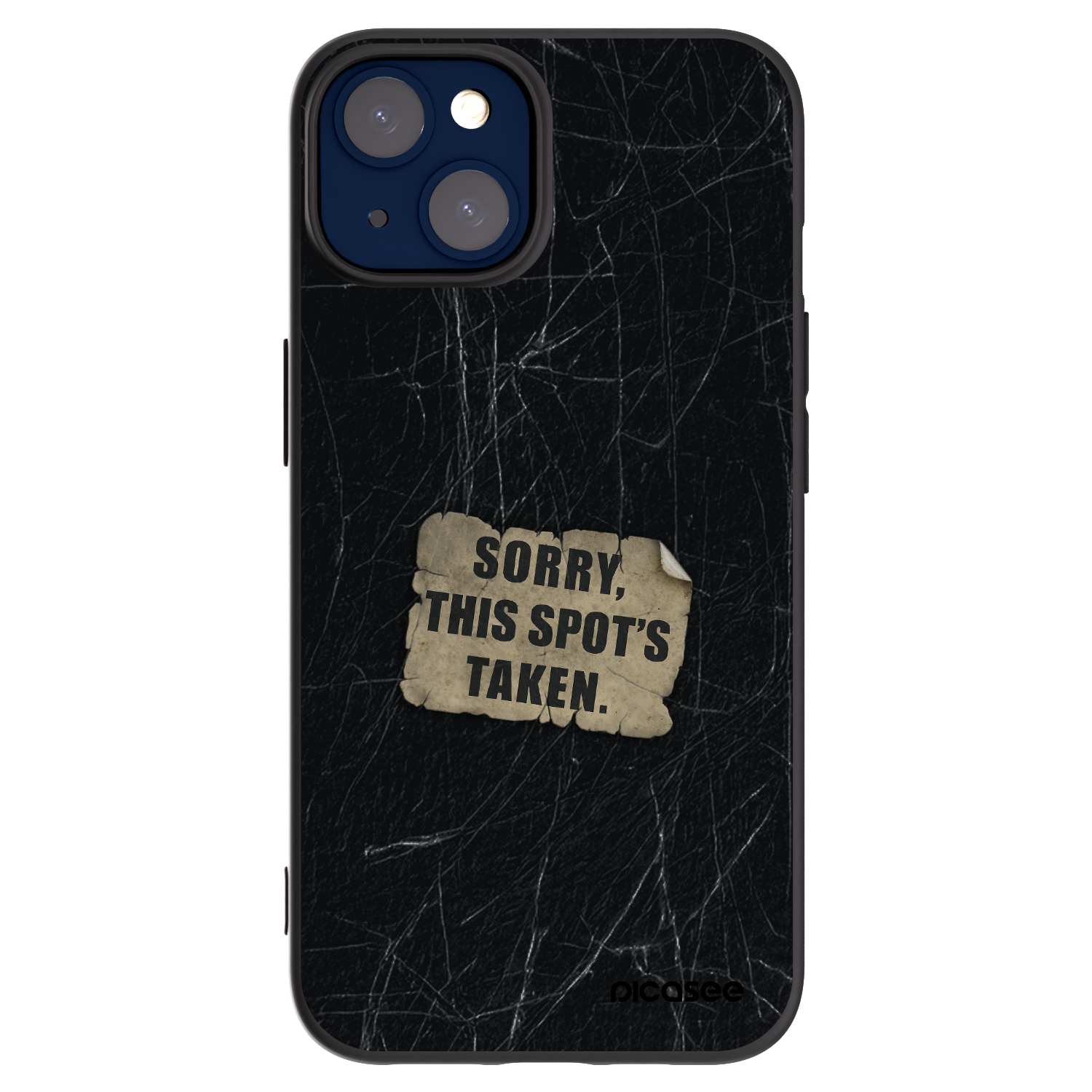Picasee silikonowe czarne etui na Apple iPhone 14 - SORRY