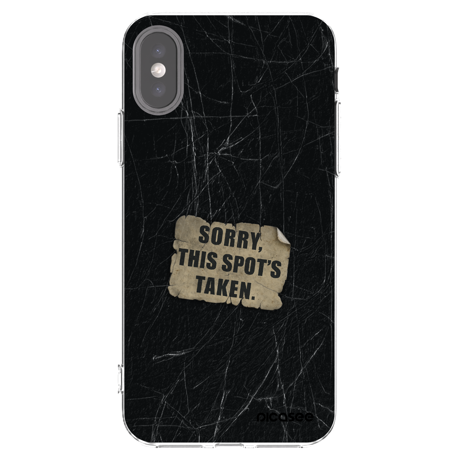 Picasee silikonowe przeźroczyste etui na Apple iPhone X/XS - SORRY