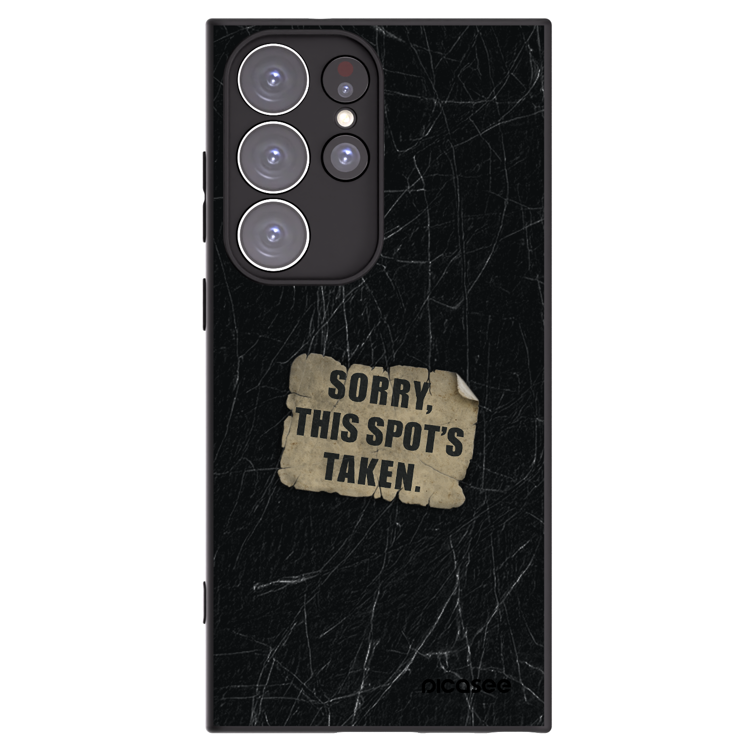 Picasee silikonowe czarne etui na Samsung Galaxy S23 Ultra 5G - SORRY