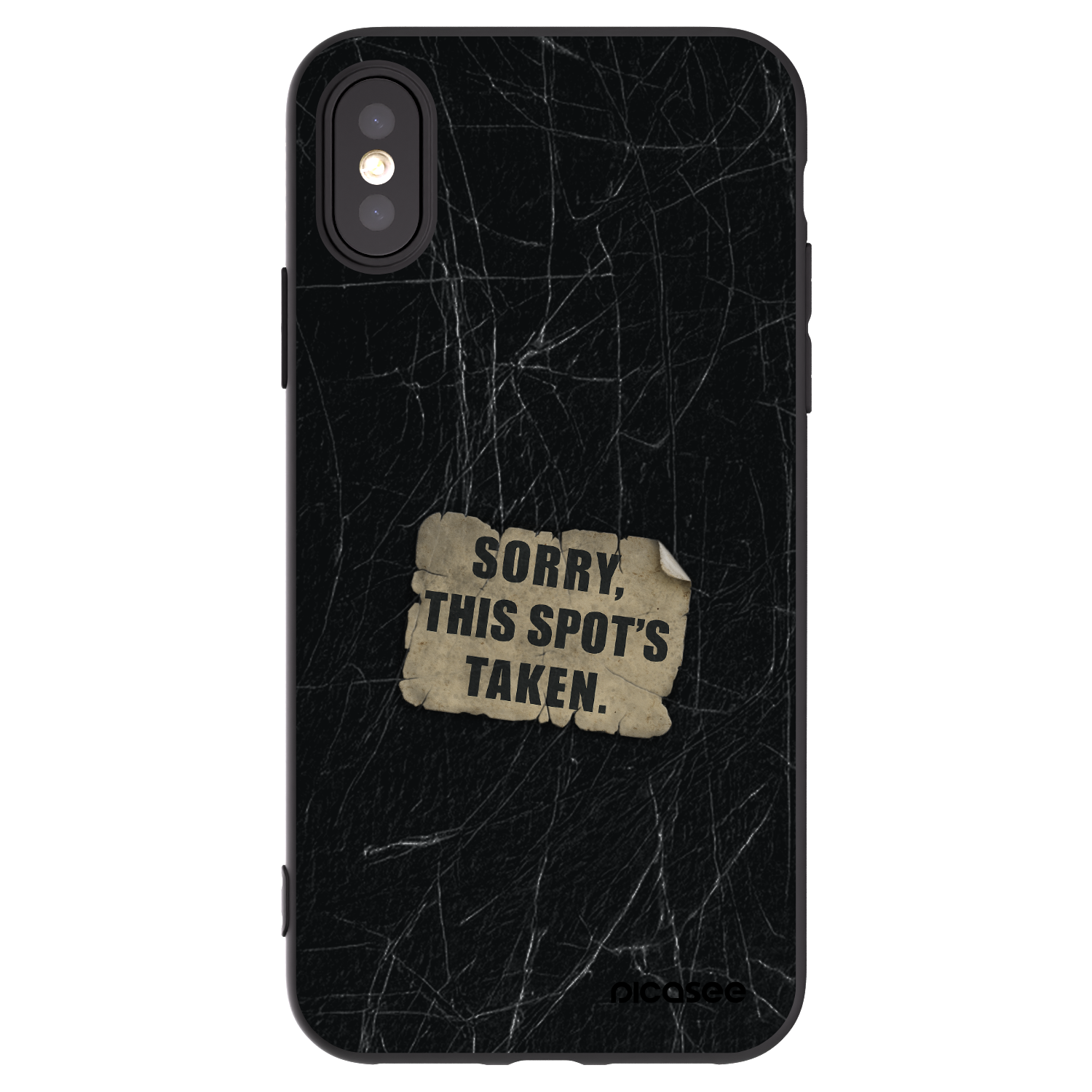 Picasee silikonowe czarne etui na Apple iPhone X/XS - SORRY