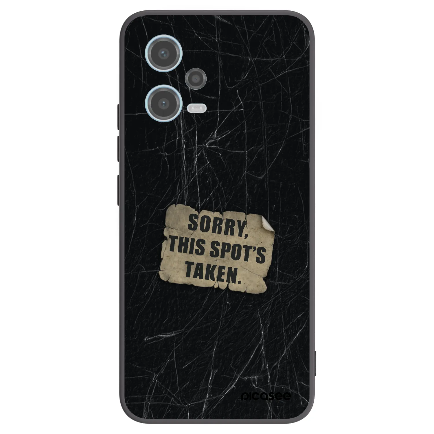 Picasee silikonowe czarne etui na Xiaomi Redmi Note 12 5G - SORRY