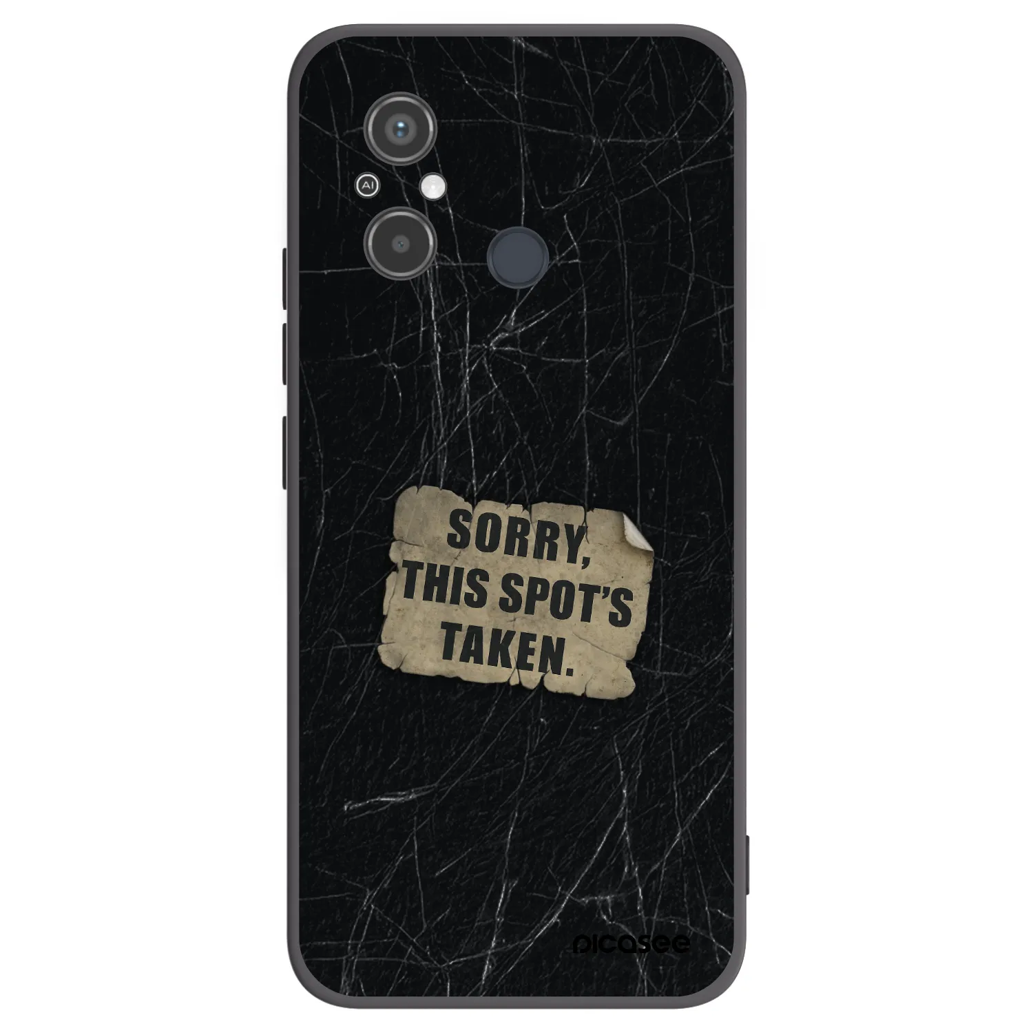 Picasee silikonowe czarne etui na Xiaomi Redmi 12C - SORRY