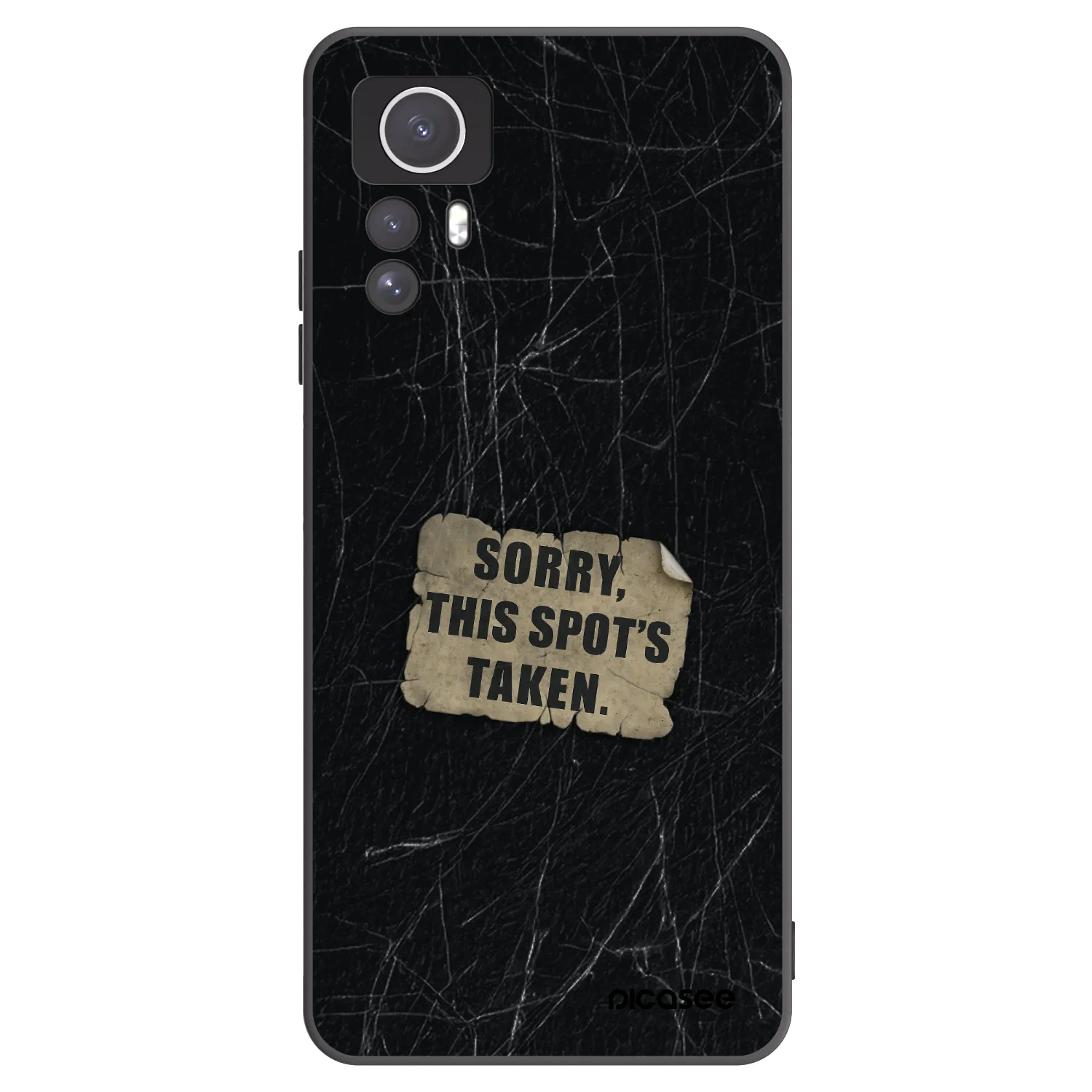 Picasee silikonowe czarne etui na Xiaomi Redmi Note 12S - SORRY