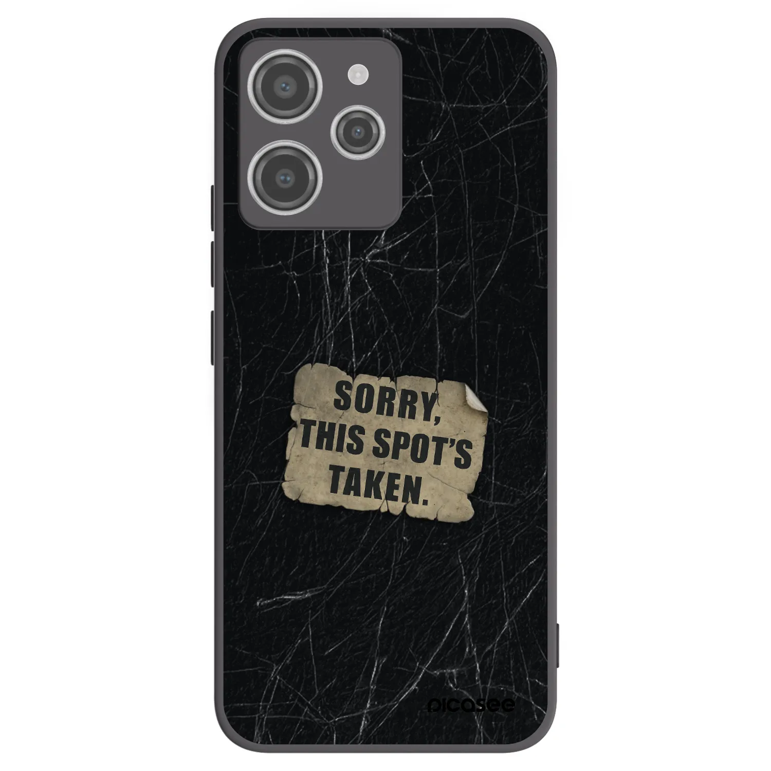 Picasee silikonowe czarne etui na Xiaomi Redmi 12 4G - SORRY