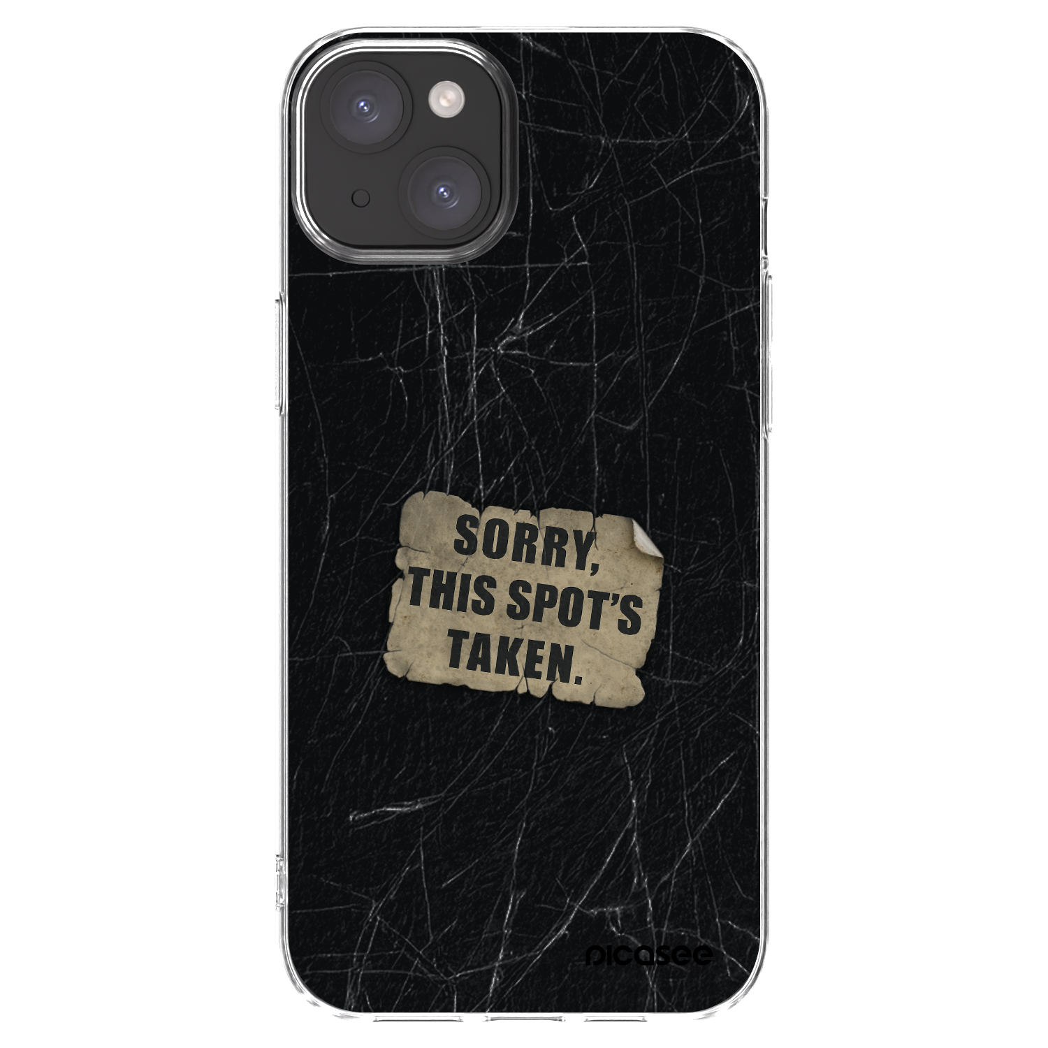 Picasee silikonowe przeźroczyste etui na Apple iPhone 15 Plus - SORRY