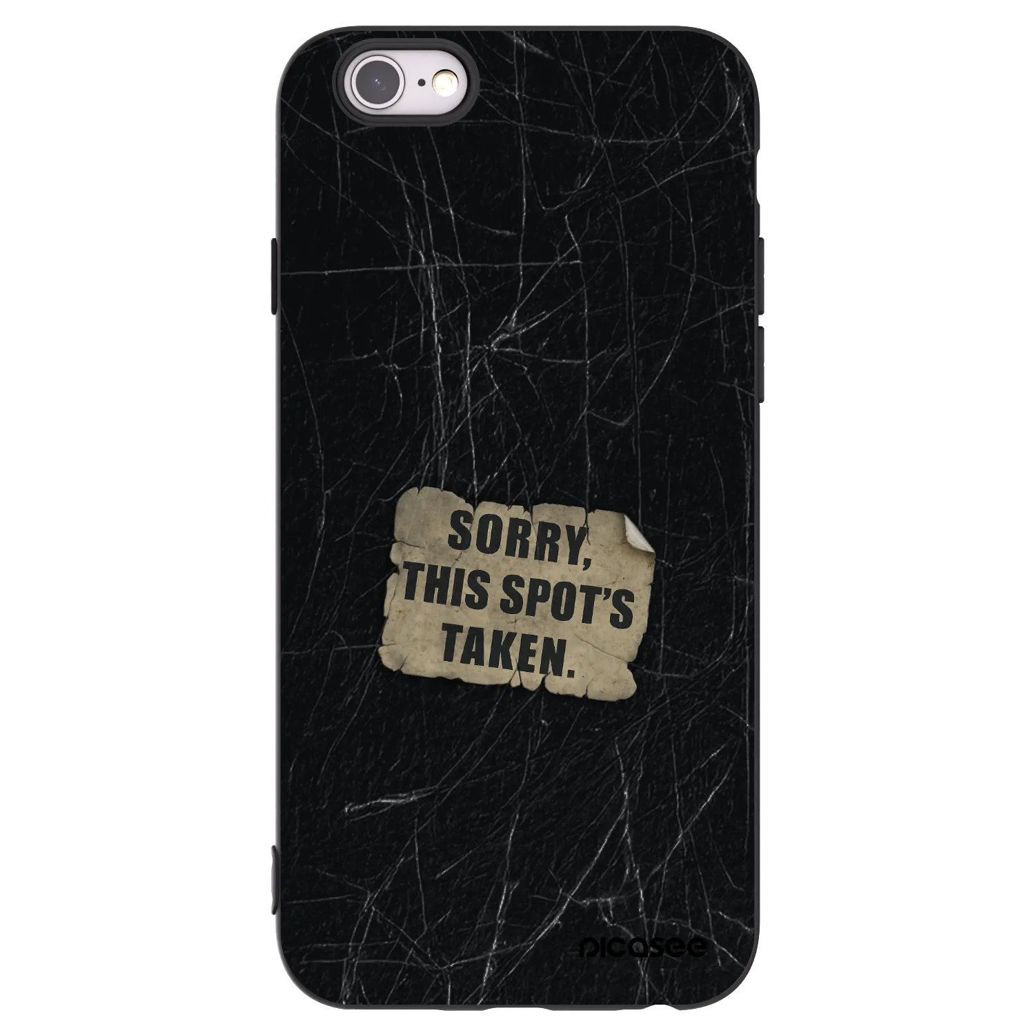 Picasee silikonowe czarne etui na Apple iPhone 6/6S - SORRY