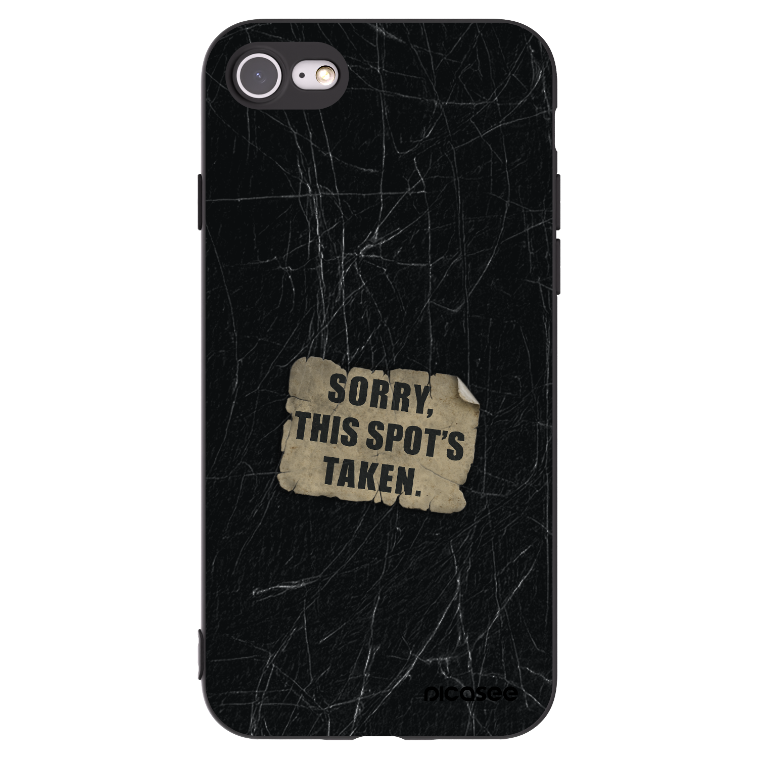 Picasee silikonowe czarne etui na Apple iPhone 7 - SORRY