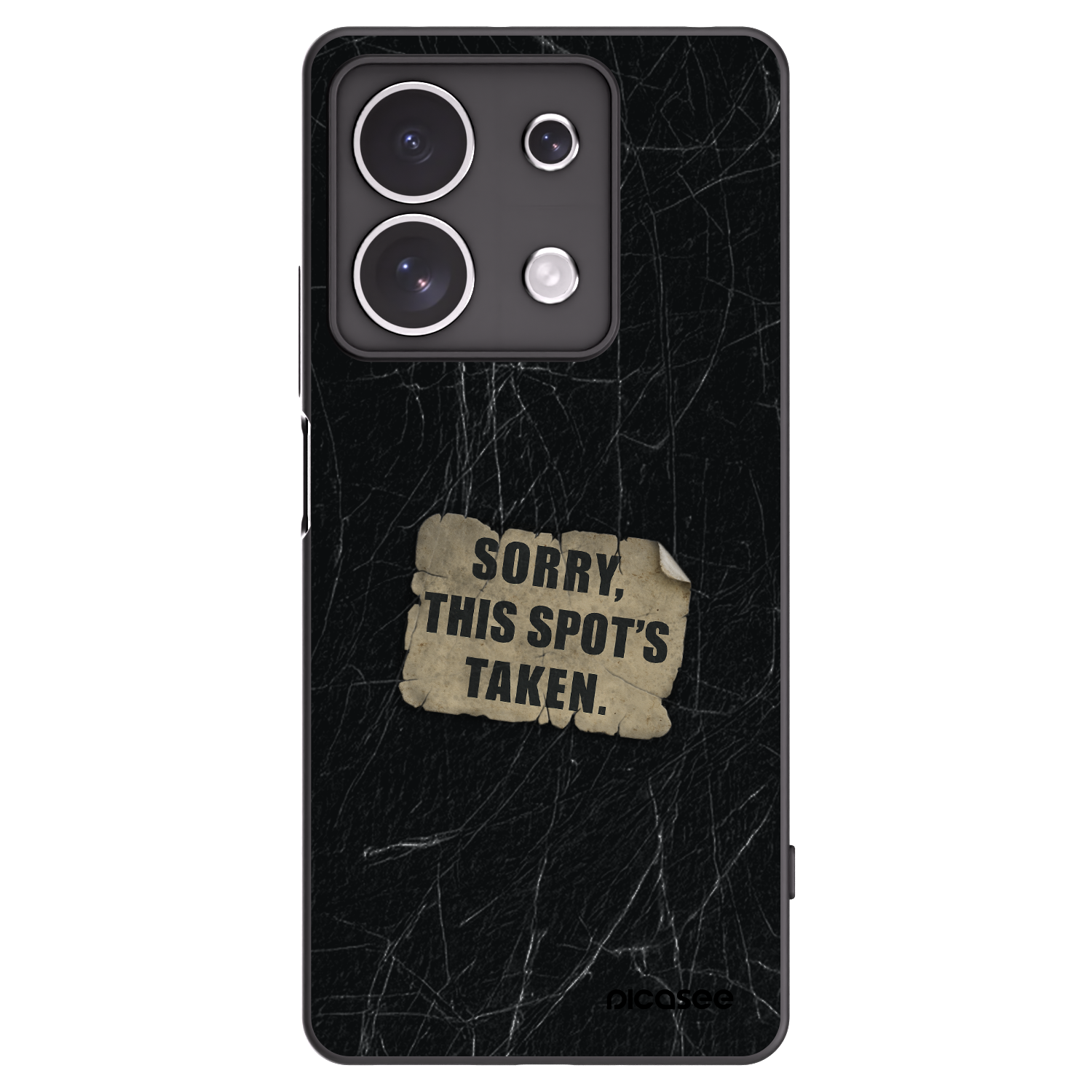 Picasee silikonowe czarne etui na Xiaomi Redmi Note 13 4G - SORRY