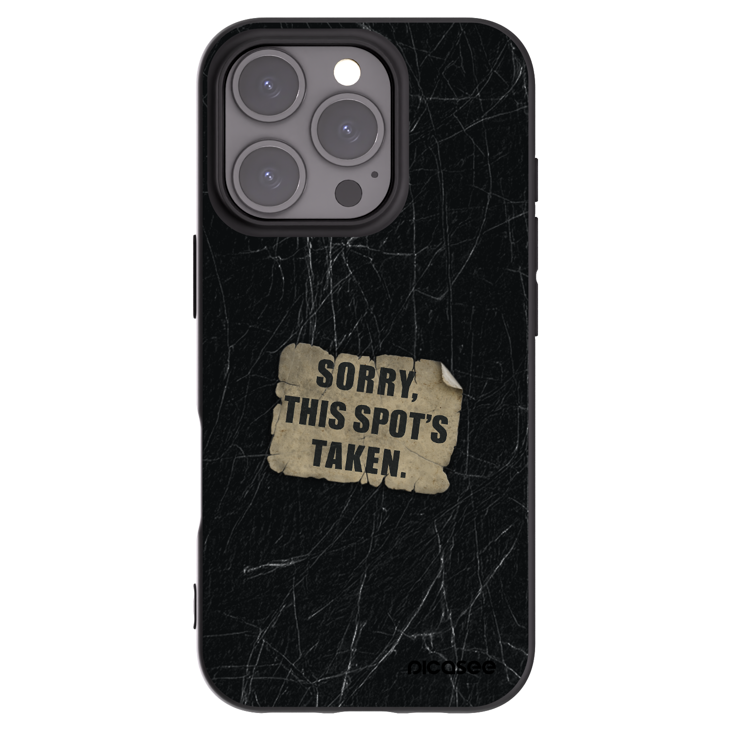 Picasee silikonowe czarne etui na Apple iPhone 16 Pro - SORRY