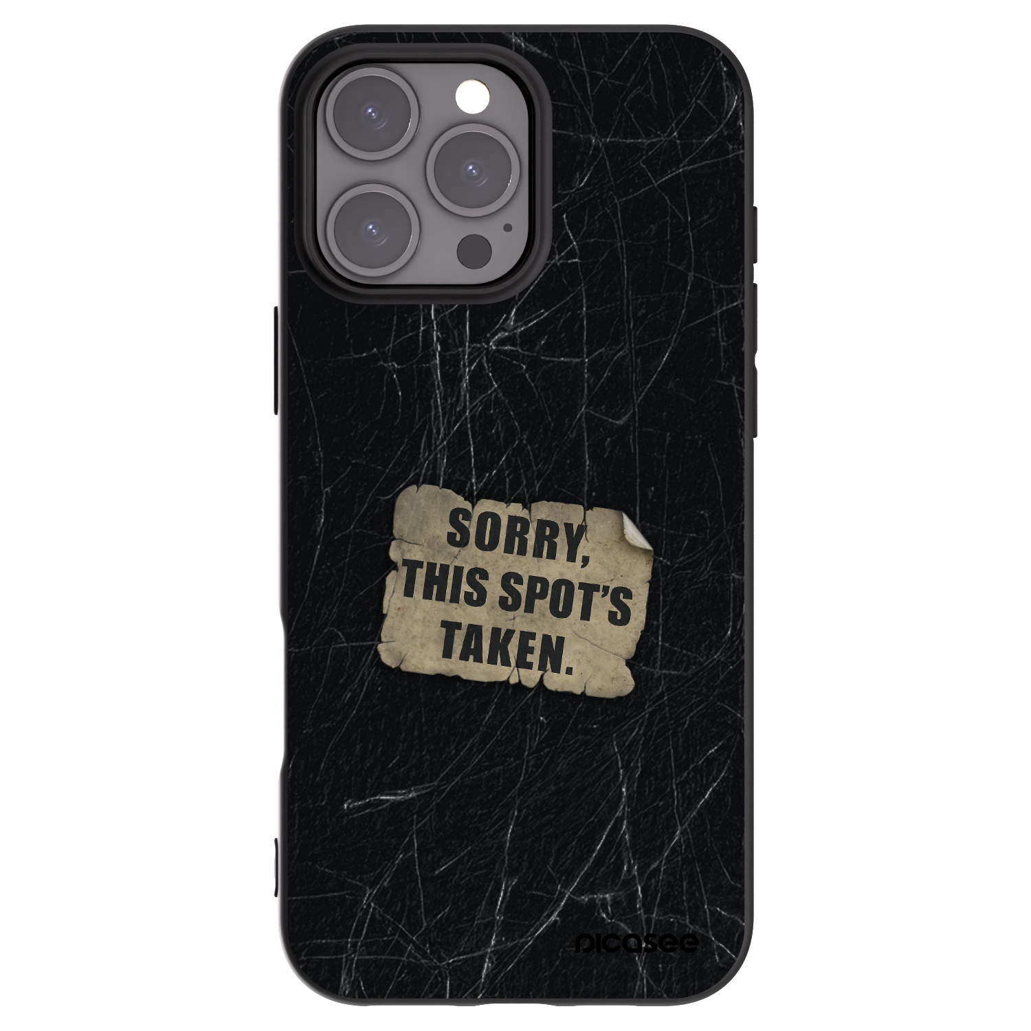 Picasee silikonowe czarne etui na Apple iPhone 16 Pro Max - SORRY