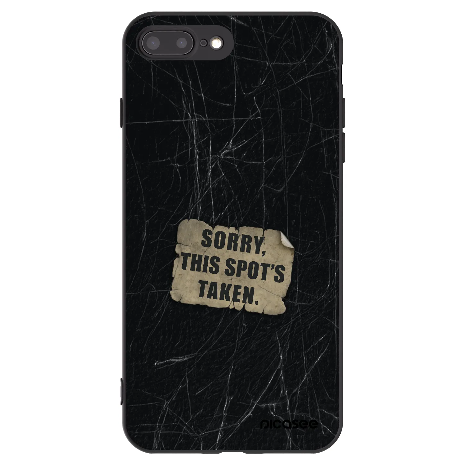 Picasee silikonowe czarne etui na Apple iPhone 8 Plus - SORRY