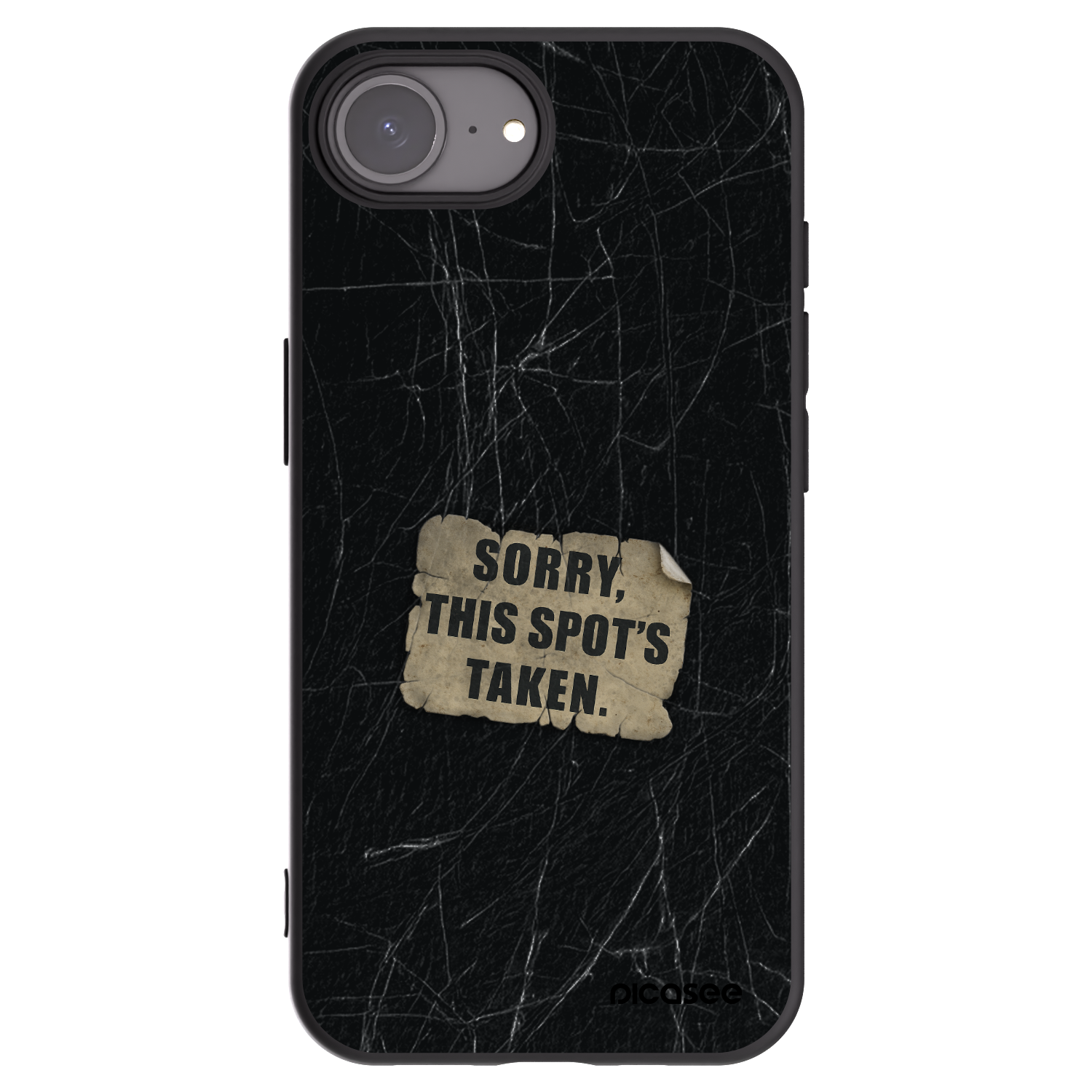 Picasee silikonowe czarne etui na Apple iPhone 16e - SORRY