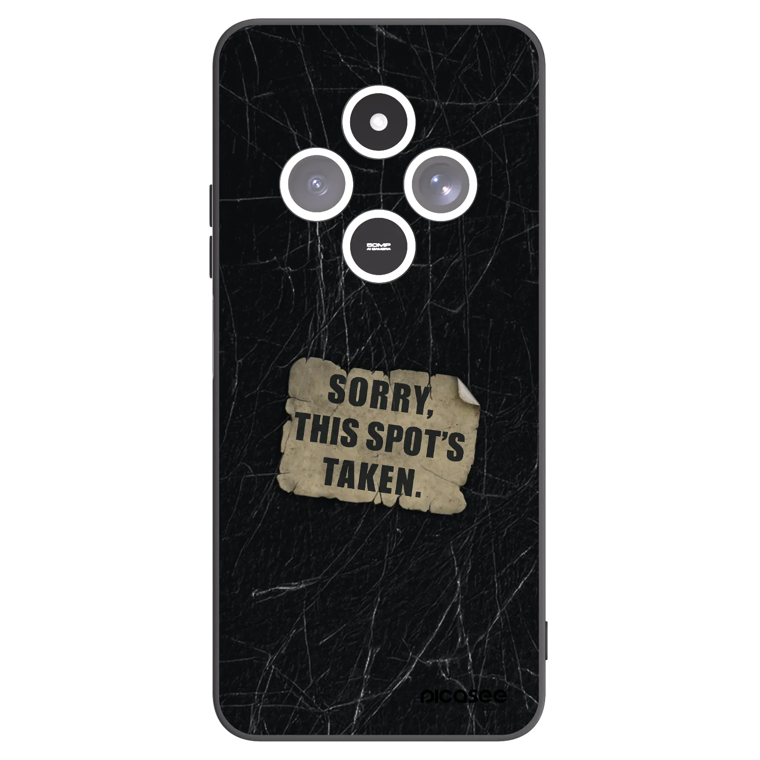 Picasee silikonowe czarne etui na Xiaomi Redmi 14C - SORRY