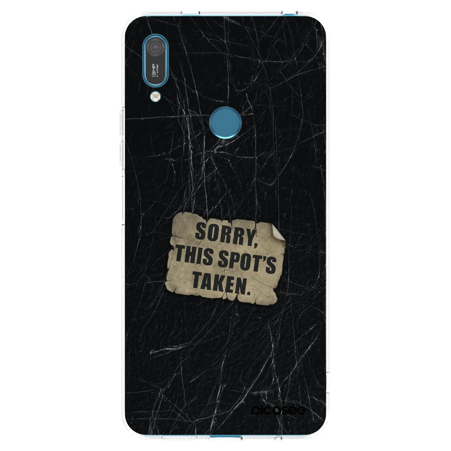 Picasee silikonowe przeźroczyste etui na Huawei Y7 2019 - SORRY