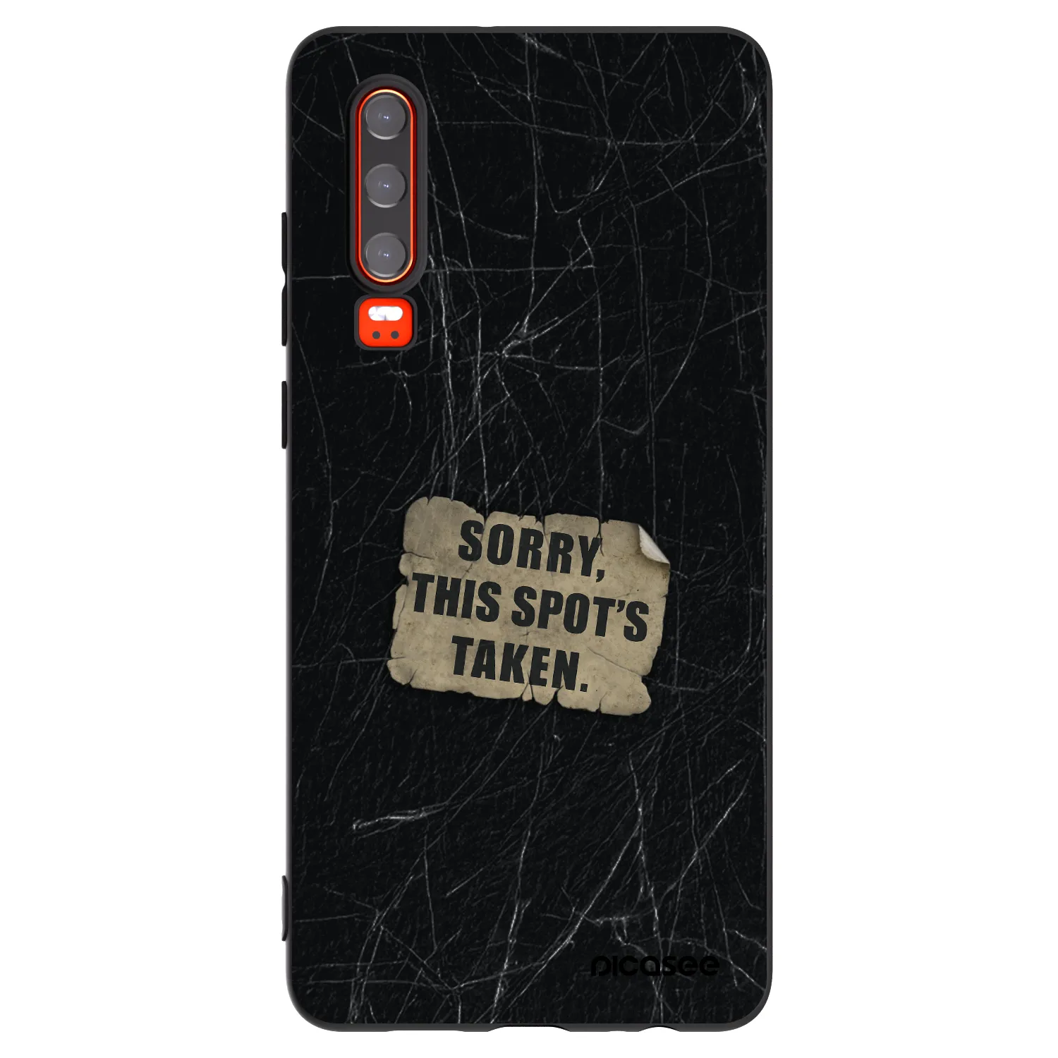 Picasee silikonowe czarne etui na Huawei P30 - SORRY