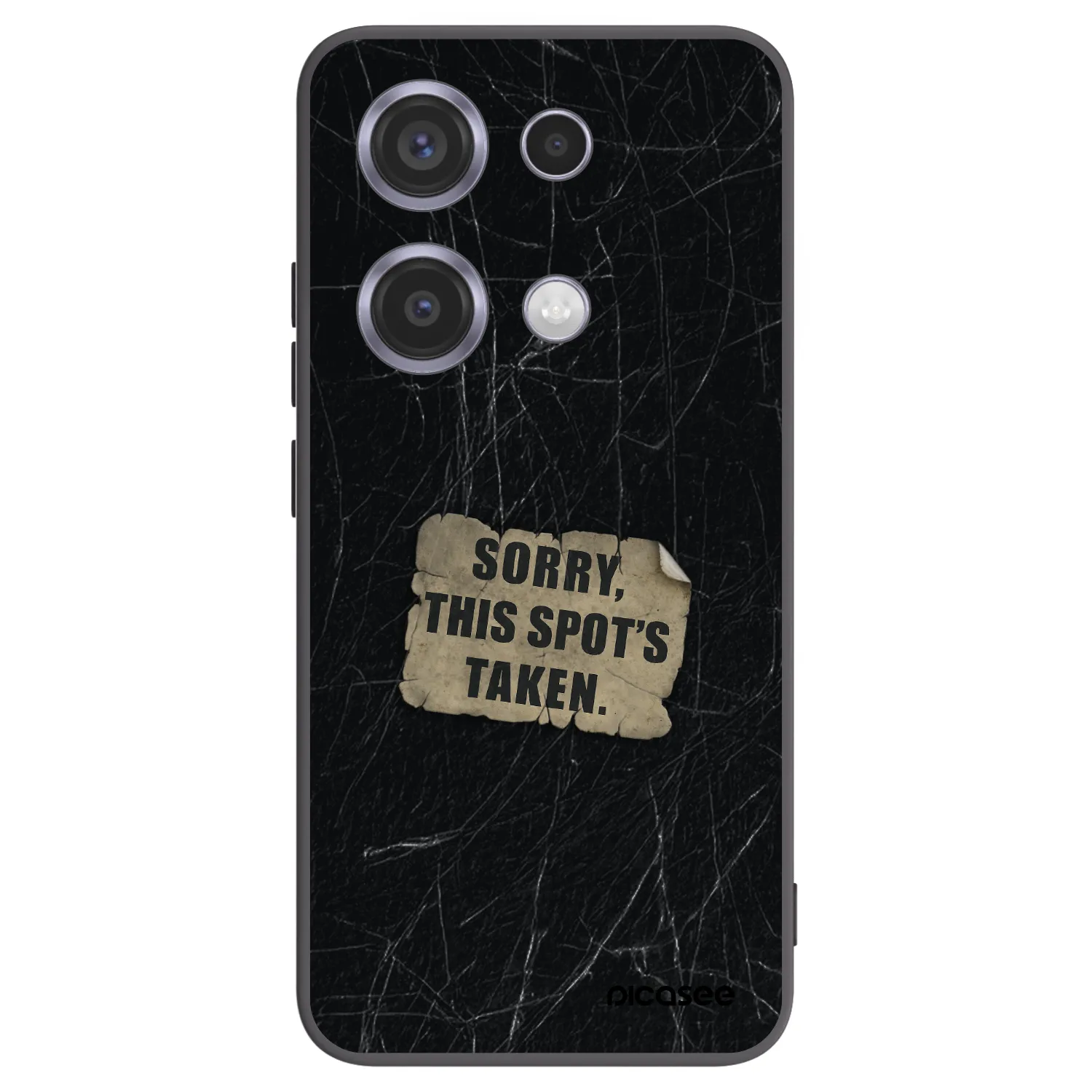 Picasee silikonowe czarne etui na Xiaomi Redmi Note 14S - SORRY