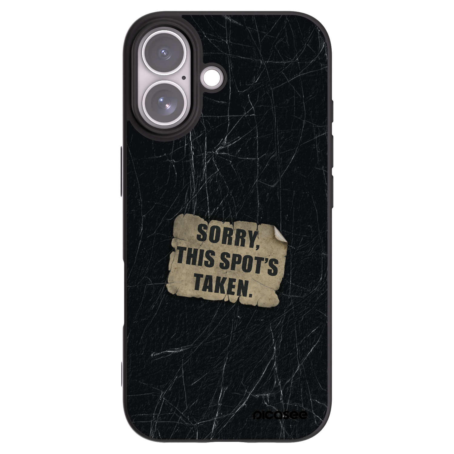 Picasee silikonowe czarne etui na Apple iPhone 17 - SORRY