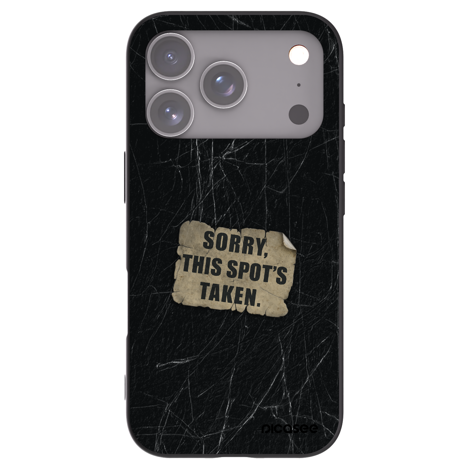 Picasee silikonowe czarne etui na Apple iPhone 17 Pro - SORRY