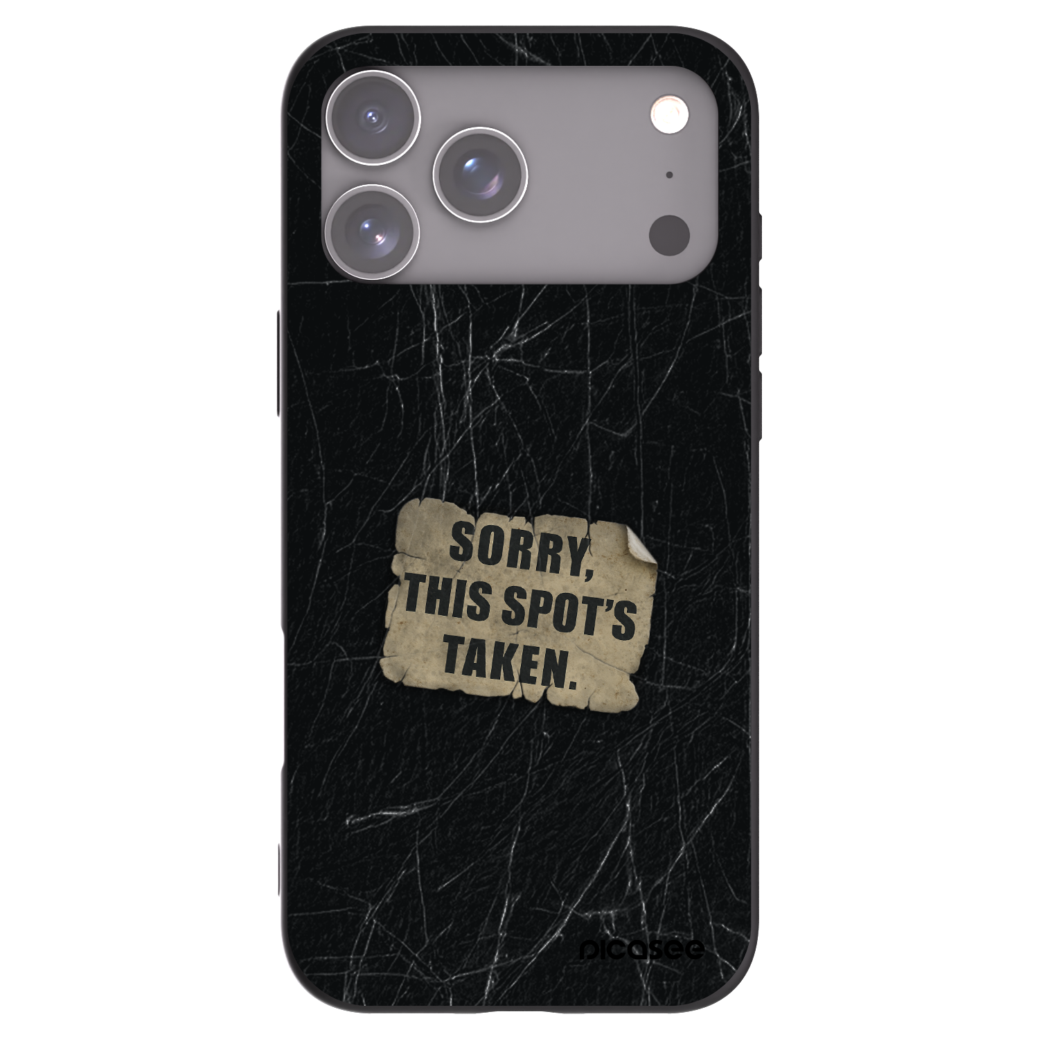 Picasee silikonowe czarne etui na Apple iPhone 17 Pro Max - SORRY