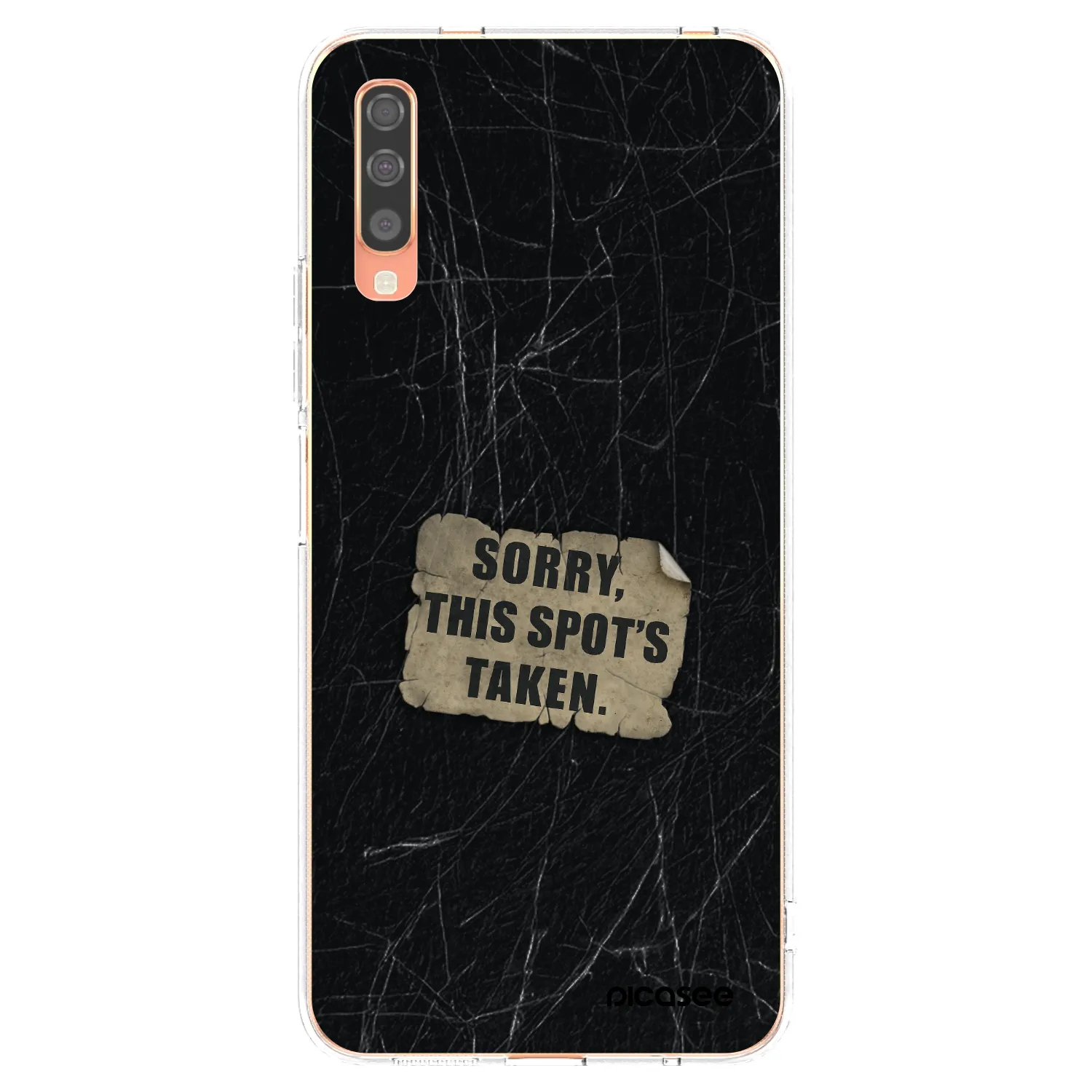 Picasee silikonowe przeźroczyste etui na Samsung Galaxy A70 A705F - SORRY