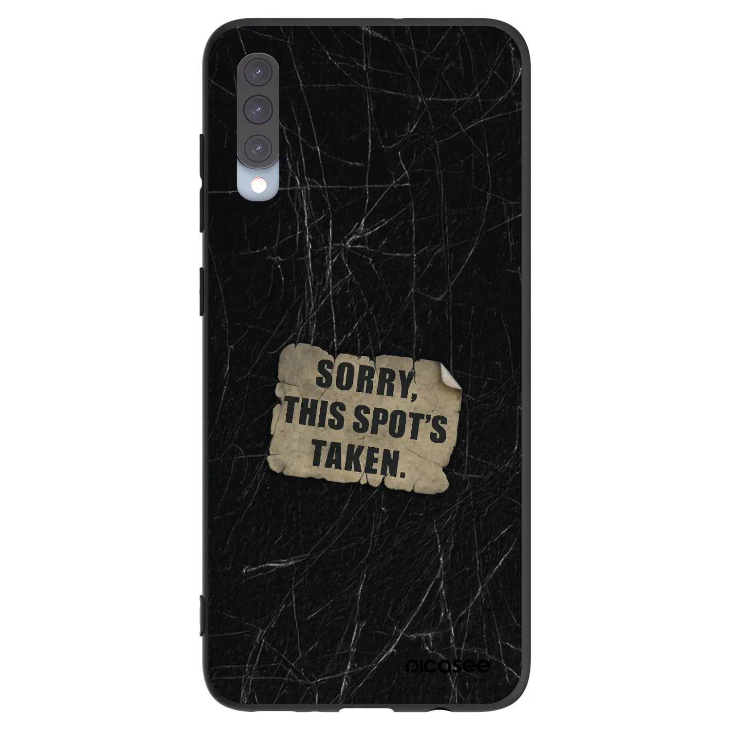 Picasee silikonowe czarne etui na Samsung Galaxy A70 A705F - SORRY
