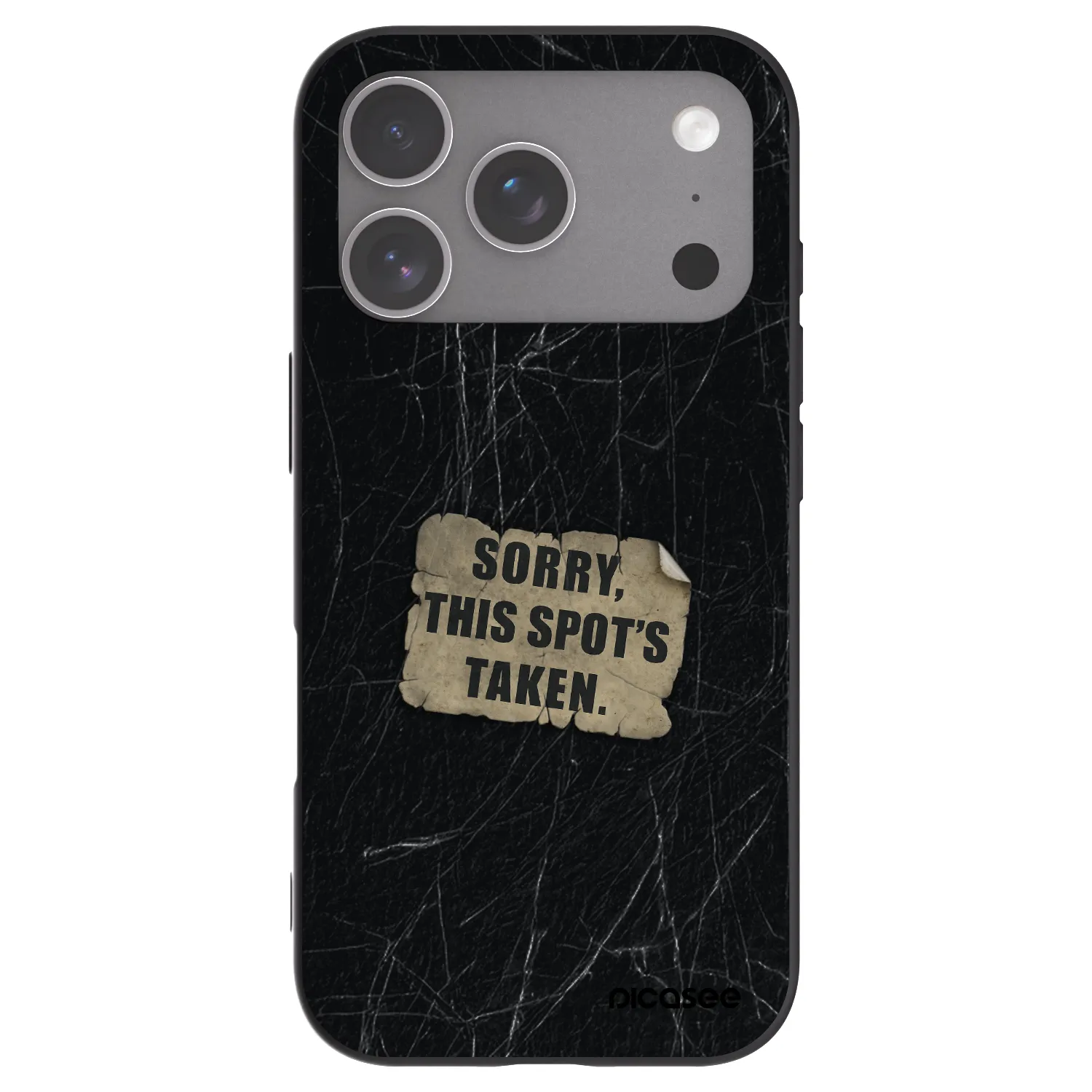 Picasee silikonowe czarne etui na Apple iPhone 18 Pro - SORRY