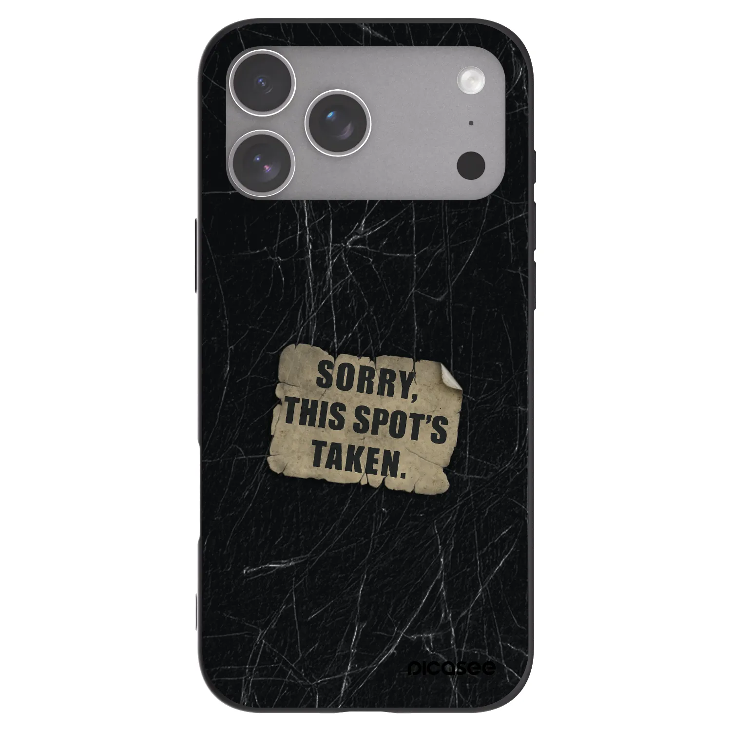 Picasee silikonowe czarne etui na Apple iPhone 18 Pro Max - SORRY