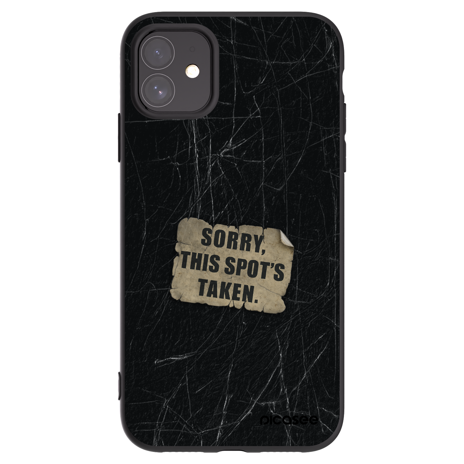 Picasee silikonowe czarne etui na Apple iPhone 11 - SORRY