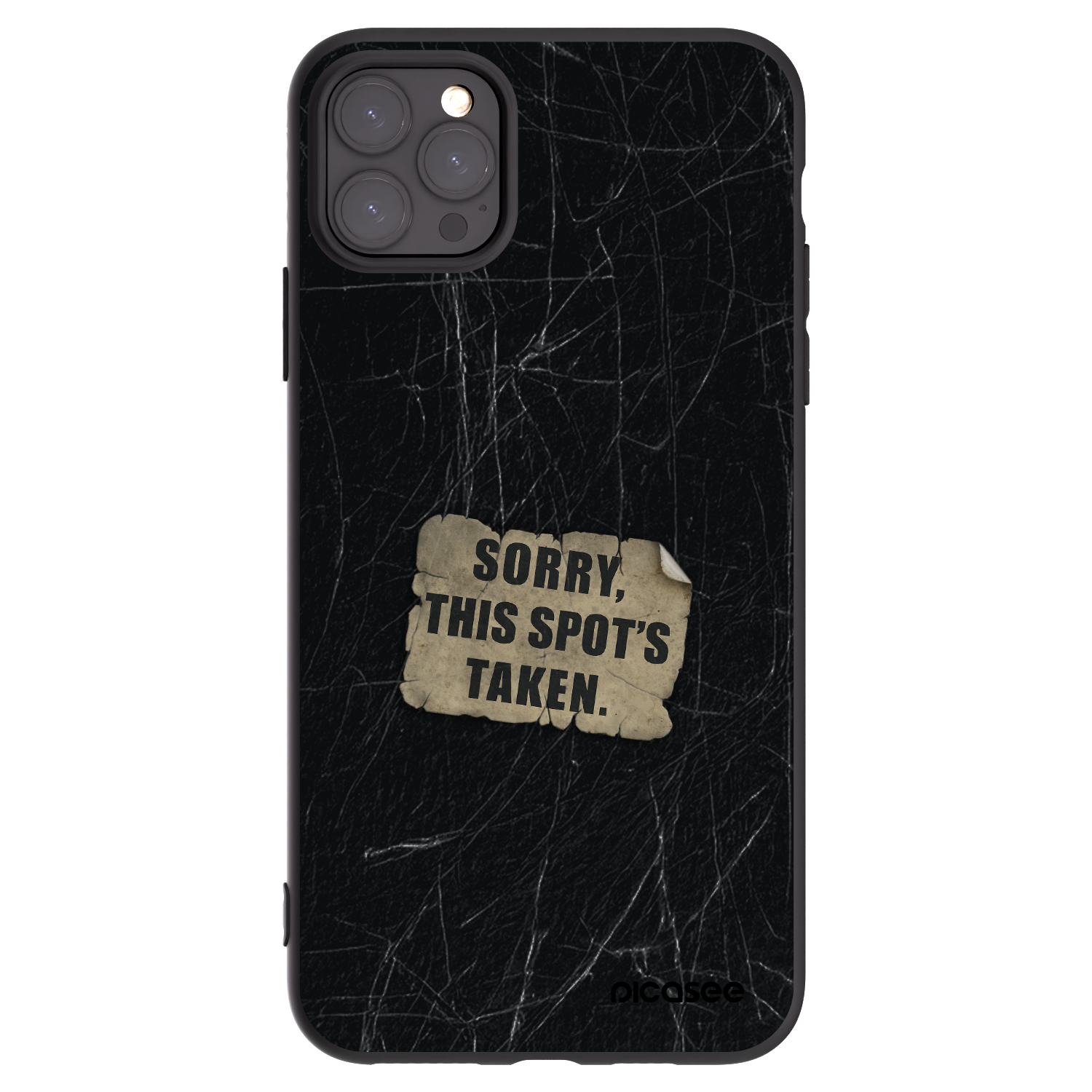 Picasee silikonowe czarne etui na Apple iPhone 11 Pro Max - SORRY