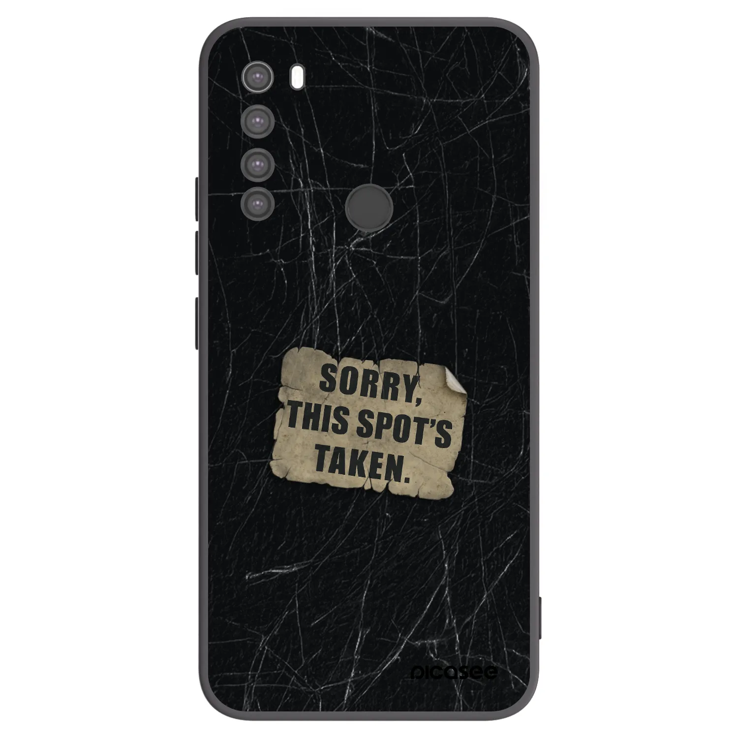 Picasee silikonowe czarne etui na Xiaomi Redmi Note 8 - SORRY
