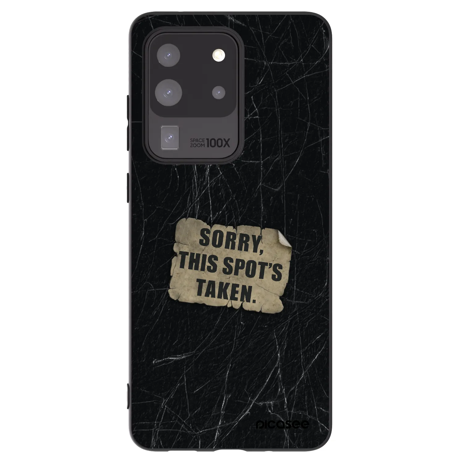 Picasee silikonowe czarne etui na Samsung Galaxy S20 Ultra 5G G988F - SORRY