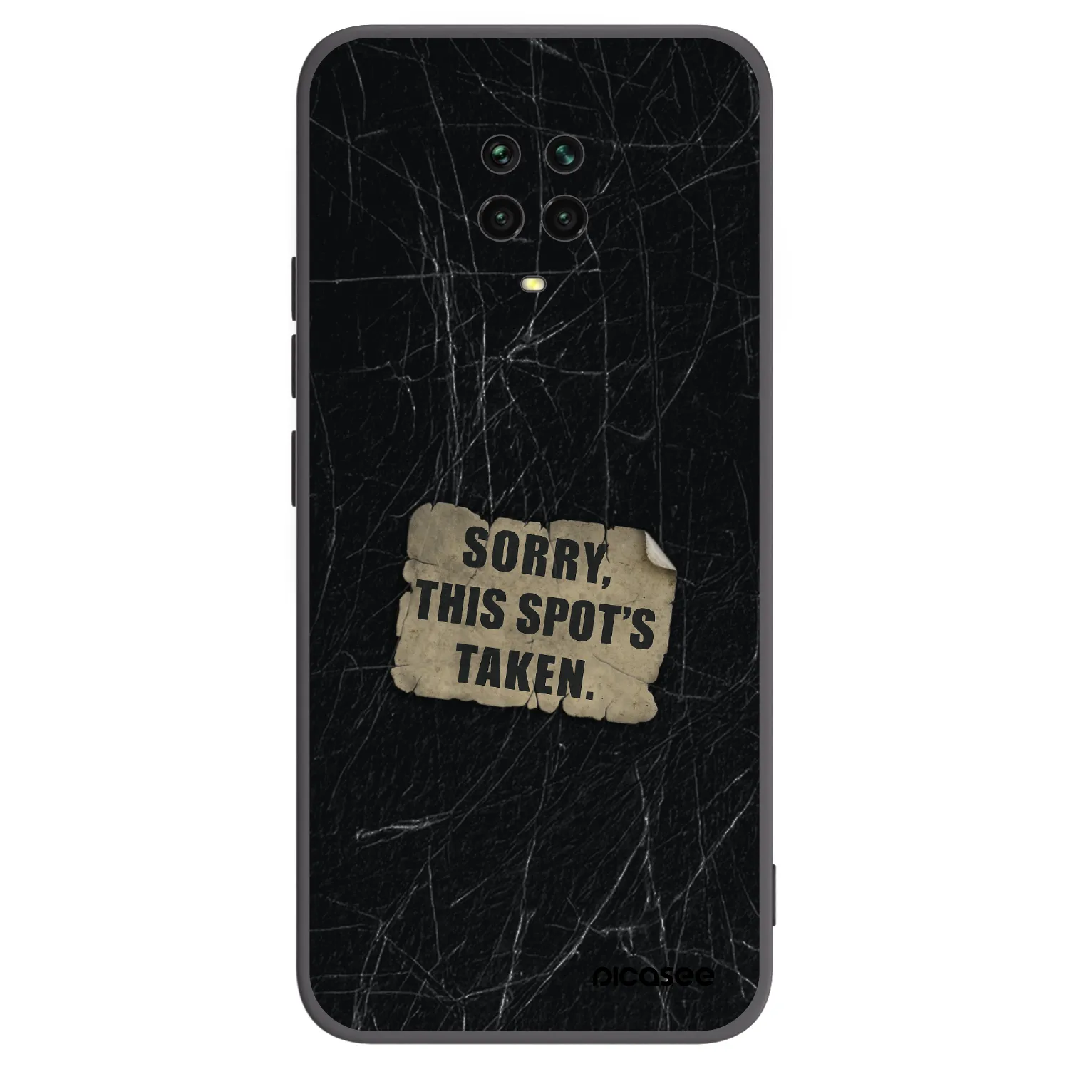 Picasee silikonowe czarne etui na Xiaomi Redmi Note 9S - SORRY