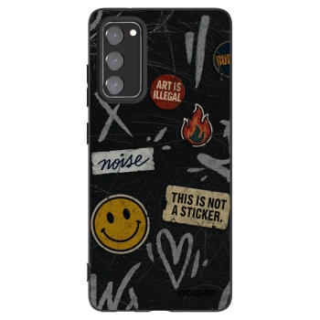 Picasee silikonowe czarne etui na Samsung Galaxy S20 FE - STICKERS x TAGS