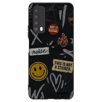 Picasee silikonowe czarne etui na Huawei P Smart 2021 - STICKERS x TAGS