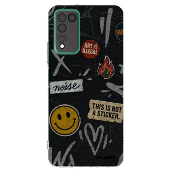 Picasee silikonowe przeźroczyste etui na Honor 10X Lite - STICKERS x TAGS