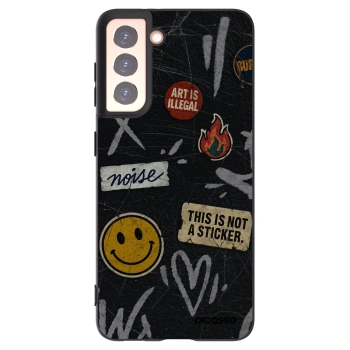 Picasee silikonowe czarne etui na Samsung Galaxy S21 5G G991B - STICKERS x TAGS