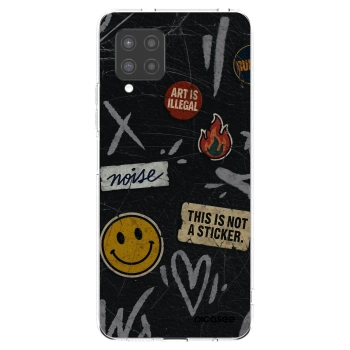 Picasee silikonowe przeźroczyste etui na Samsung Galaxy A42 A426B - STICKERS x TAGS