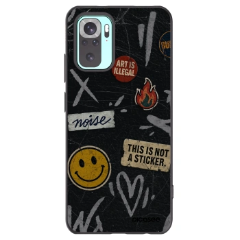 Picasee silikonowe czarne etui na Xiaomi Redmi Note 10 Pro - STICKERS x TAGS