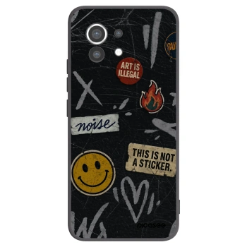 Picasee silikonowe czarne etui na Xiaomi Mi 11 - STICKERS x TAGS