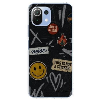 Picasee silikonowe przeźroczyste etui na Xiaomi Mi 11 Lite - STICKERS x TAGS