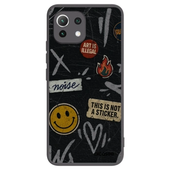 Picasee silikonowe czarne etui na Xiaomi Mi 11 Lite - STICKERS x TAGS