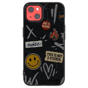 Picasee silikonowe czarne etui na Apple iPhone 13 - STICKERS x TAGS