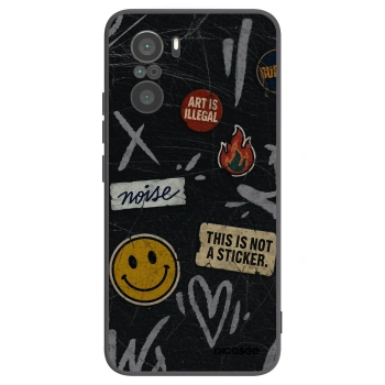 Picasee silikonowe czarne etui na Xiaomi Poco F3 - STICKERS x TAGS